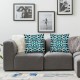Ulloord Decorative Square Throw Pillow Cover Linen Symbol Metallic Yom Blue Solomon Star Pattern Israel Festival Textures Turquoise Crystal Gradient Pillow Case for Couch Sofa Home Decoration