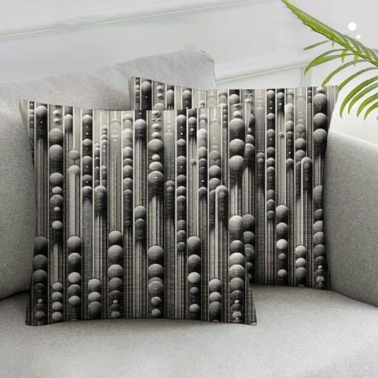 Ulloord Decorative Square Throw Pillow Cover Linen Pattern Decoration Repetition Simple Random Circles Dottedly Repeating Abstract White Textures Pillow Case for Couch Sofa Home Decoration