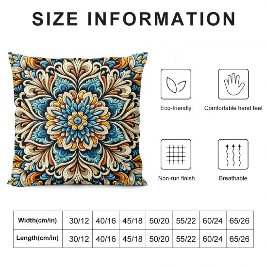 Ulloord Decorative Pillow Covers Blue Outdoor Fall Throw Pillow Covers Boho Farmhouse Pillow Cases for Couch Bedroom Sofa Car Living Room Bed Patio Furniture